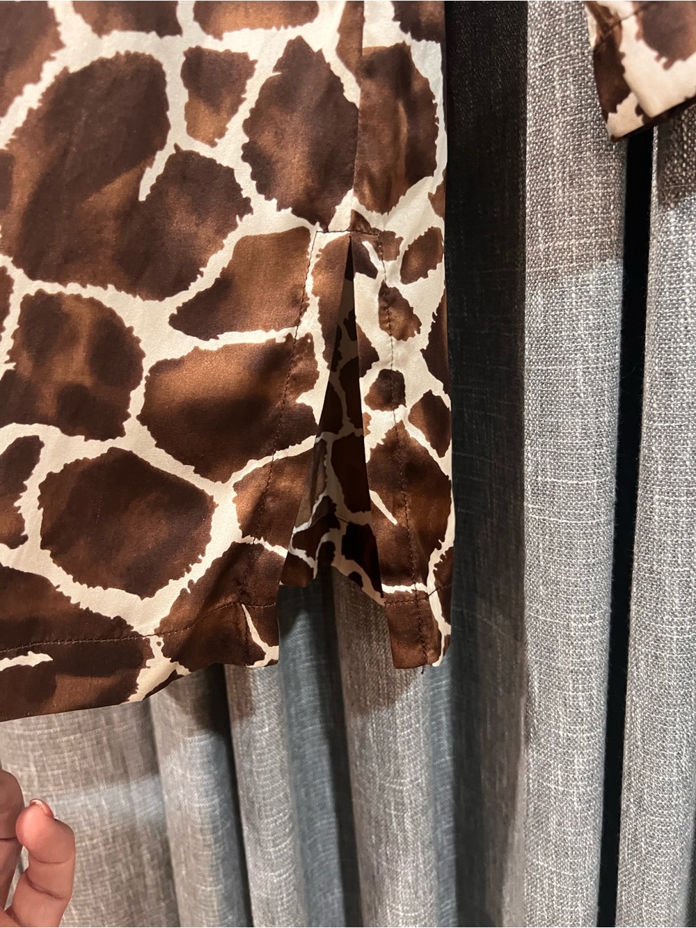 Peck & Peck Collection 100% Silk Giraffe Print Tunic Blouse Size 4